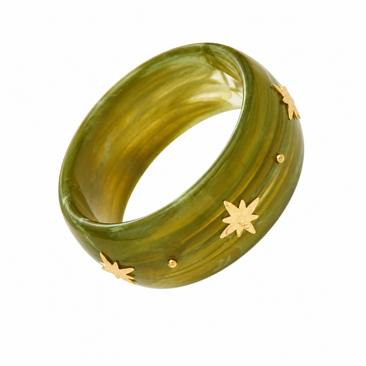 Sienna Bangle in 18K gold-plated stainless steel with resin, alternate view