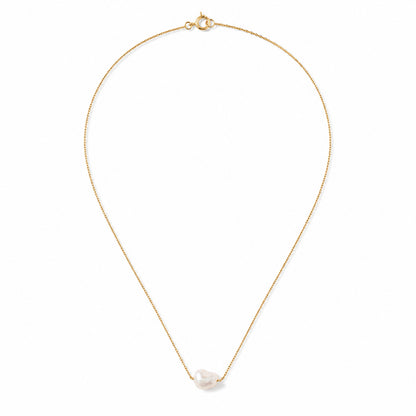 Rhia Necklace in 18K gold-plated stainless steel, worn