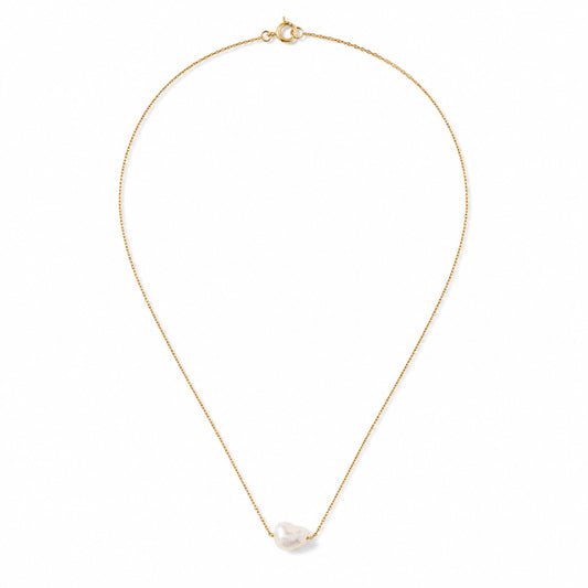 Rhia Necklace in 18K gold-plated stainless steel, worn