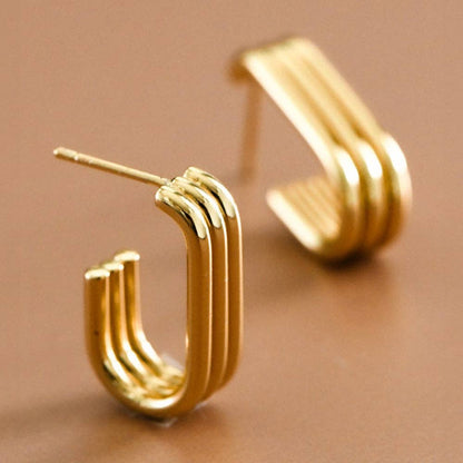 Janet Earrings in 18K gold-plated stainless steel, alternate view