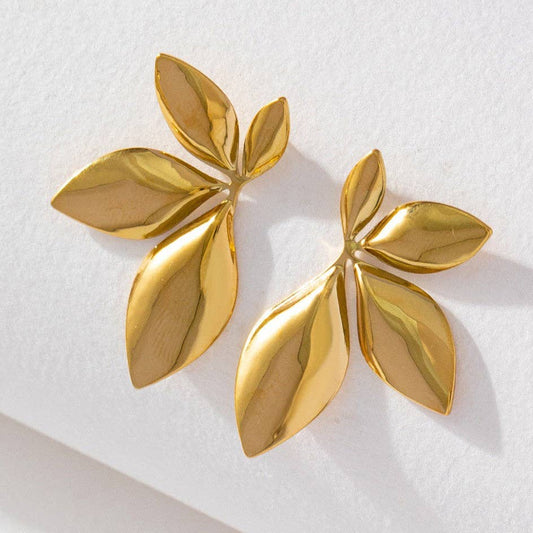 Portia Earrings in 18K gold-plated stainless steel, alternate view