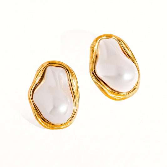 Raquel Earrings in 18K gold-plated stainless steel
