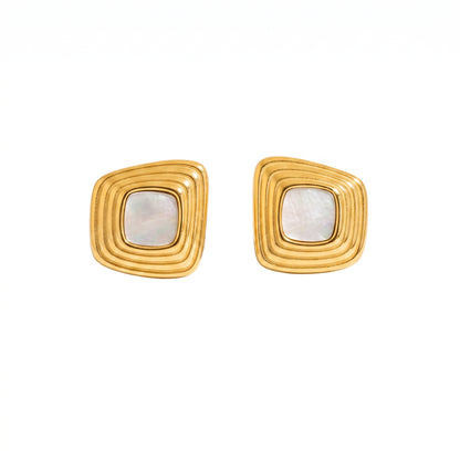 Cely Earrings in 18K gold-plated stainless steel with resin, alternate view