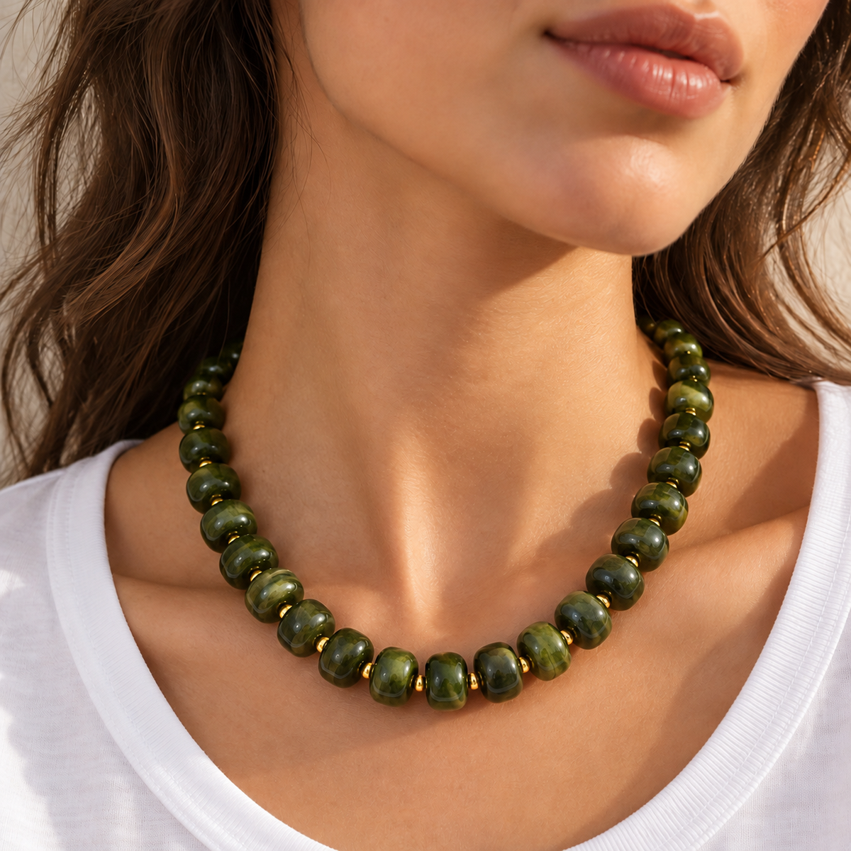 Santana Necklace in 18K gold-plated stainless steel, alternate view