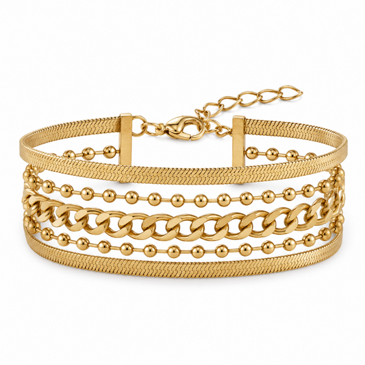 Rachel Bracelet in 18K gold-plated stainless steel, alternate view