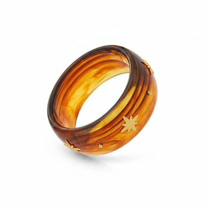 Sienna Bangle in 18K gold-plated stainless steel with resin