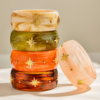 Sienna Bangle in 18K gold-plated stainless steel with resin, alternate view