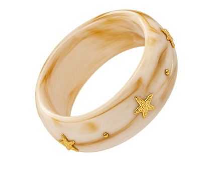 Sienna Bangle in 18K gold-plated stainless steel with resin, alternate view