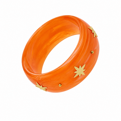 Sienna Bangle in 18K gold-plated stainless steel with resin, alternate view