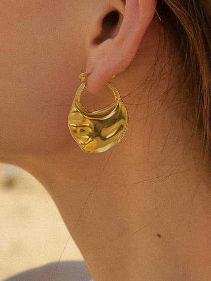 Ava Earring in 18K gold-plated stainless steel, alternate view