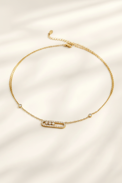 Horizontal pendant necklace isolated on white