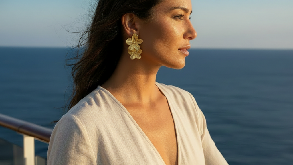 Petite Ella Earrings on model
