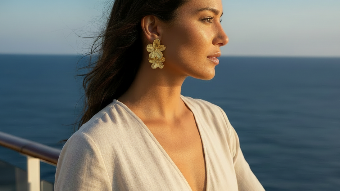 Petite Ella Earrings on model