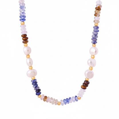 Sylvie Necklace in 18K gold-plated stainless steel with pearl